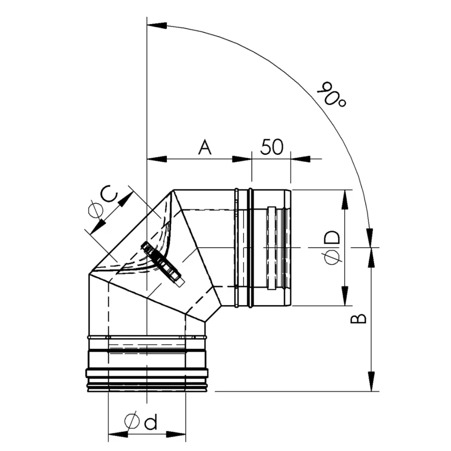 Koncentrinė-alkūnė-su-pravala-90-brėžinys KONCENTRINĖ ALKŪNĖ SU PRAVALA 90°