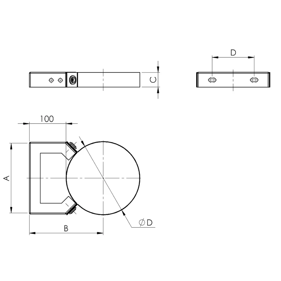 WALL BRACKET, L-100 MM