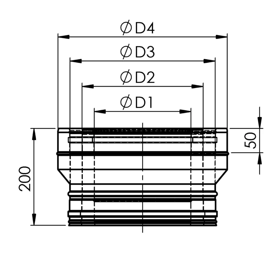 perėjimas-iš-trisienio-į-izoliuotą-trisienį-brėžinys TRIPLE WALL - TRIPLE WALL INSULATED ADAPTER