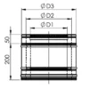 trisienio-dūmtraukio-segmentas-L-0.25-m-brėžinys TRIPLE WALL AIR-FLUE CHIMNEY SECTION, L-0.25 M